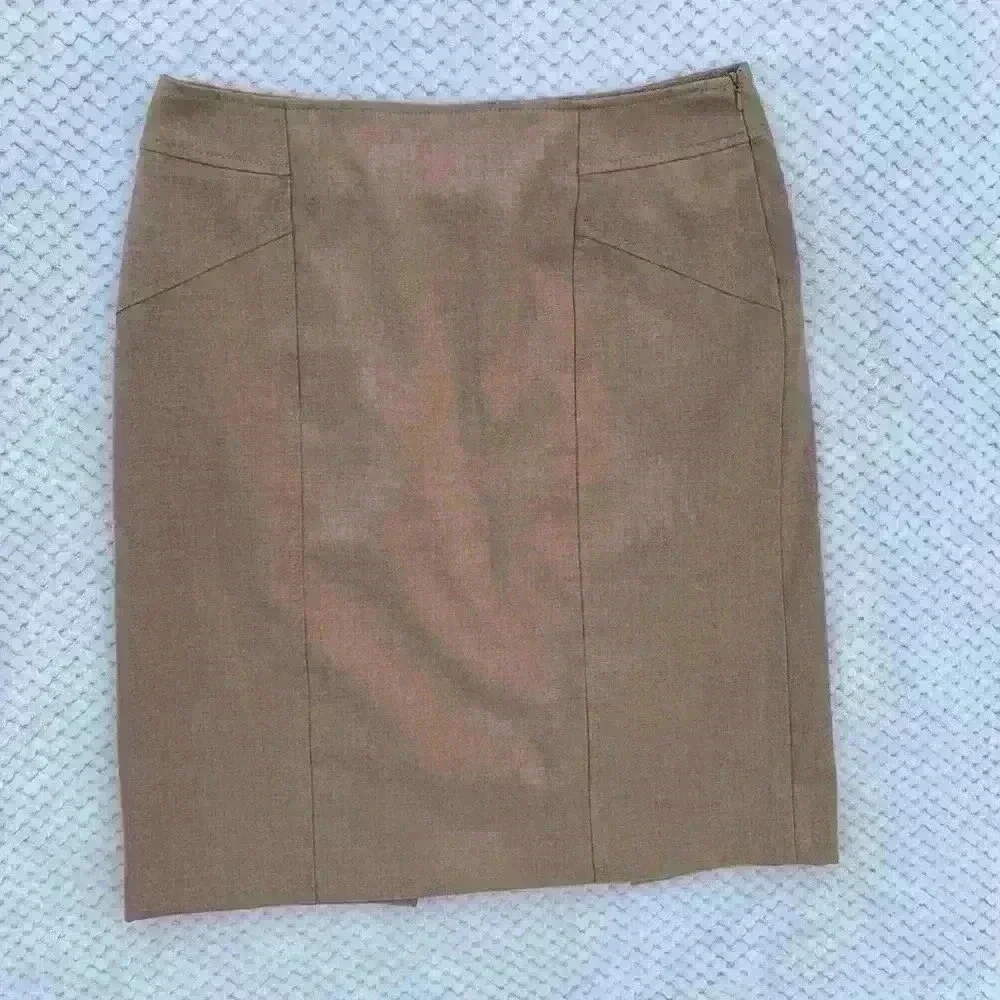 Coldwater Creek Tan Pencil Skirt sz 10 office business casual neutral minimalist